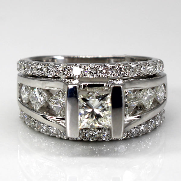 High Set Multi Diamond Engagement Ring | 3.00ctw | SZ 7.25 |