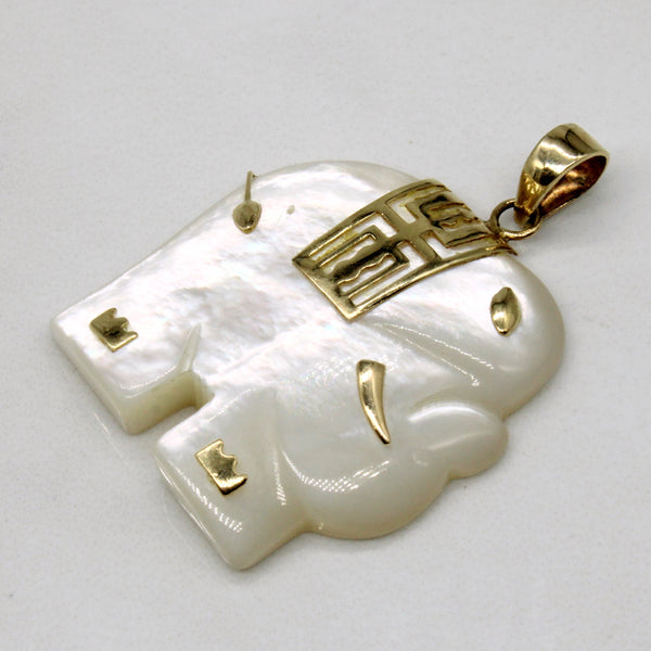 Mother of Pearl Elephant 10k Pendant | 20.00ct |