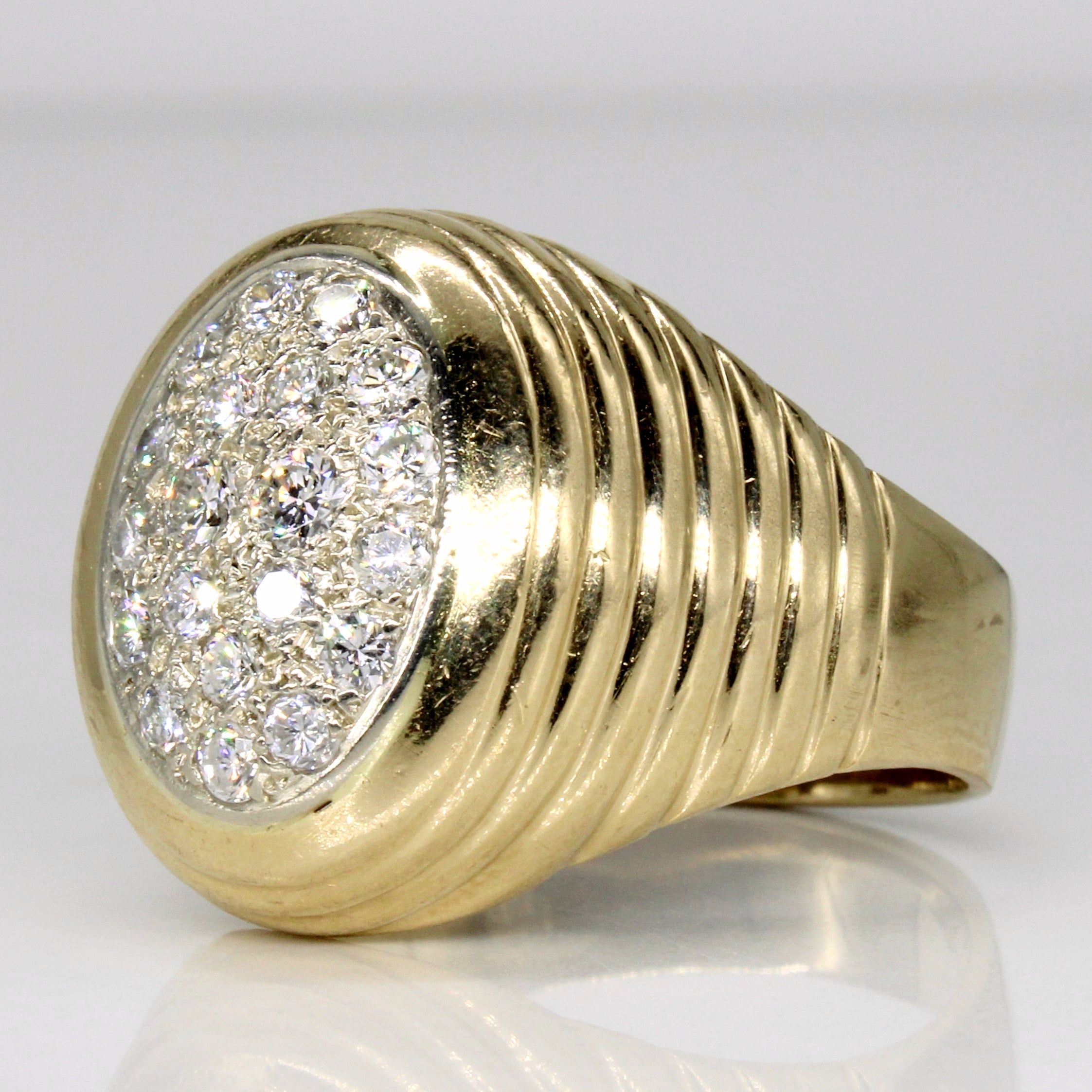 Pave Set Diamond Ring | 0.85ctw | SZ 11.5 |