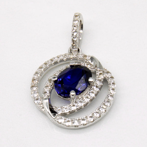 Synthetic Sapphire & Colourless Synthetic Topaz 14k Pendant | 1.45ct, 0.50ctw |