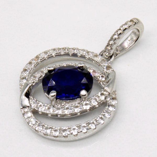 Synthetic Sapphire & Colourless Synthetic Topaz 14k Pendant | 1.45ct, 0.50ctw |