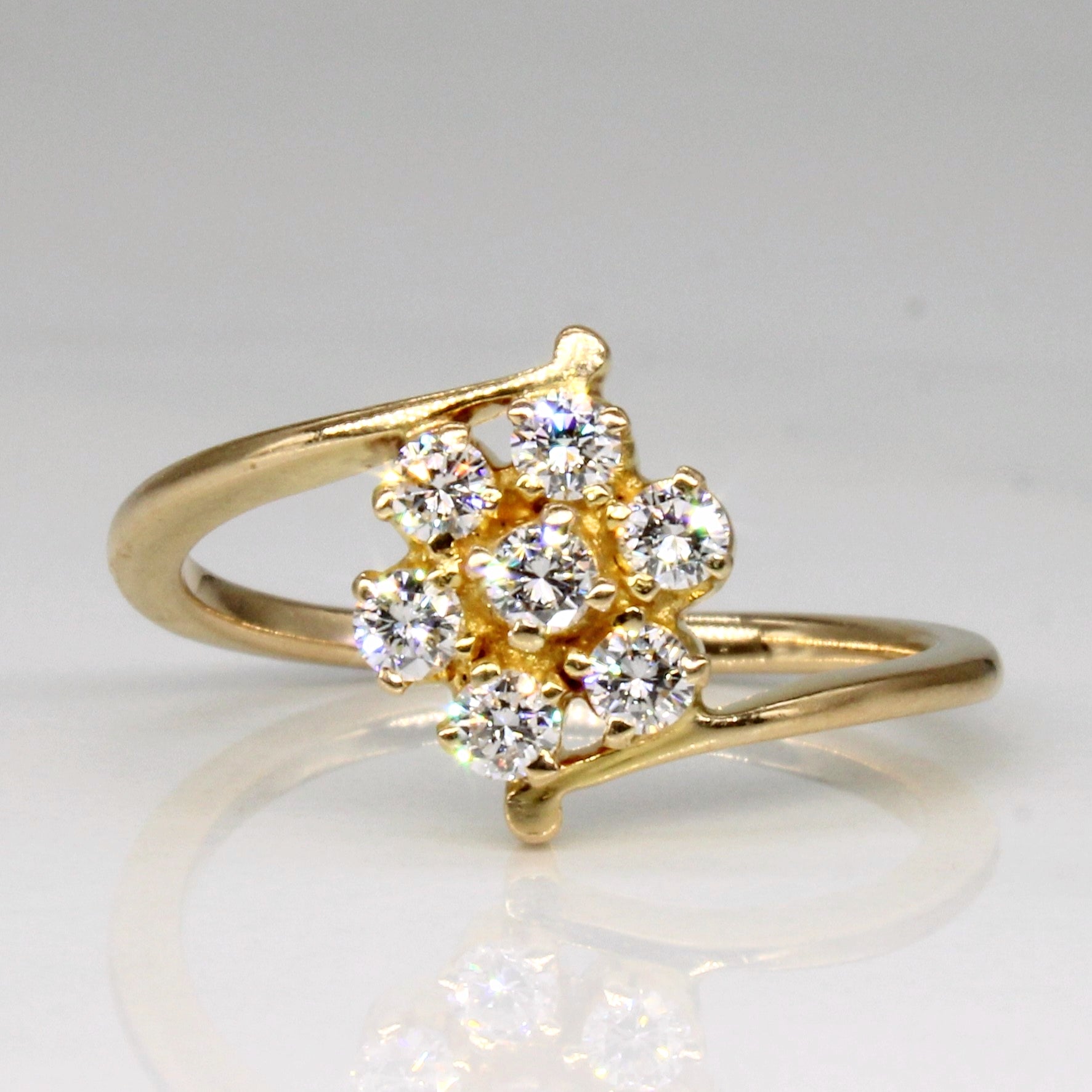 Diamond Floral Cluster 18k Ring | 0.30ctw | SZ 5.75 | – 100 Ways