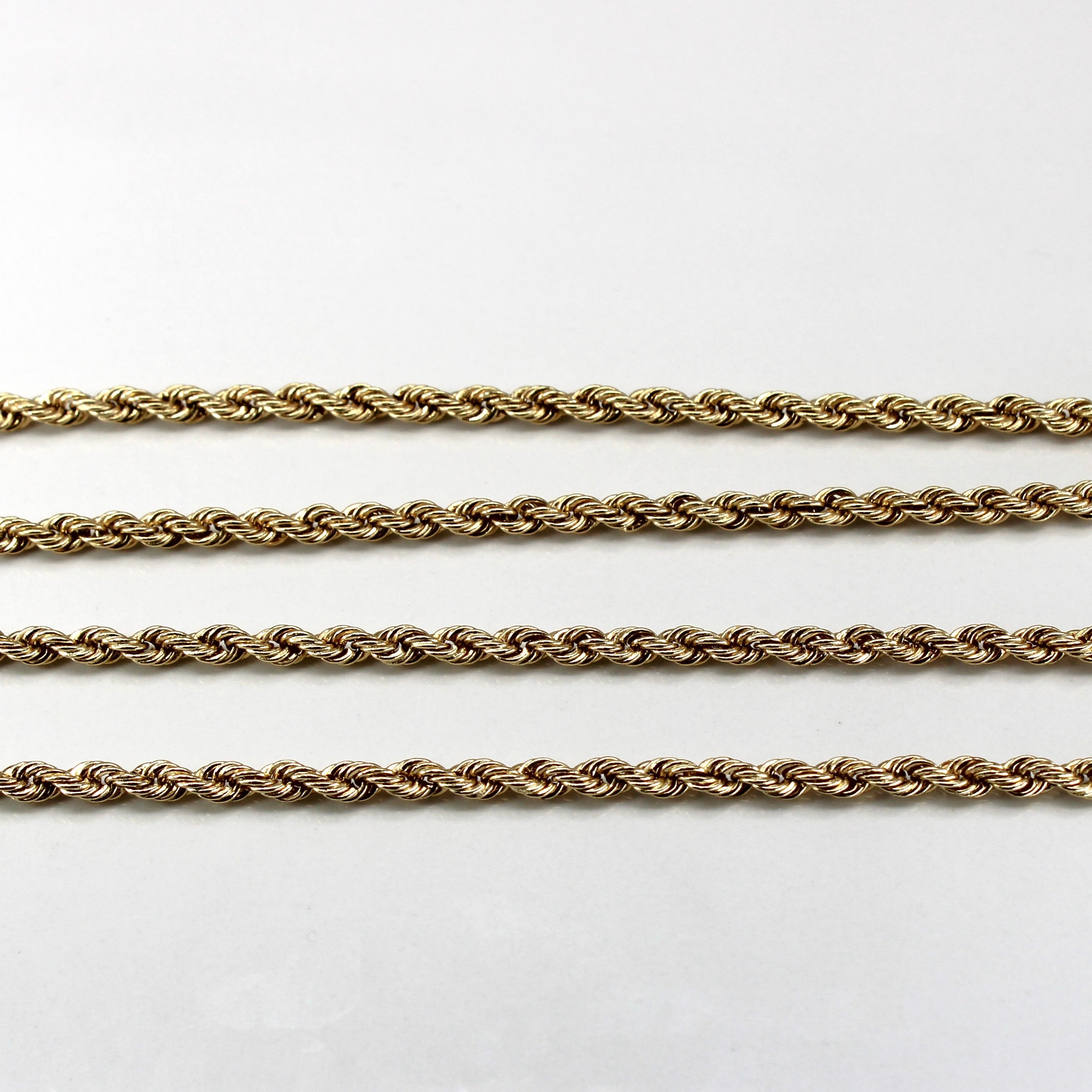 Yellow Gold Long Rope Chain | 30"|