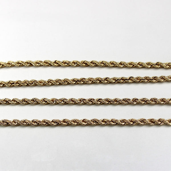 Yellow Gold Long Rope Chain | 30