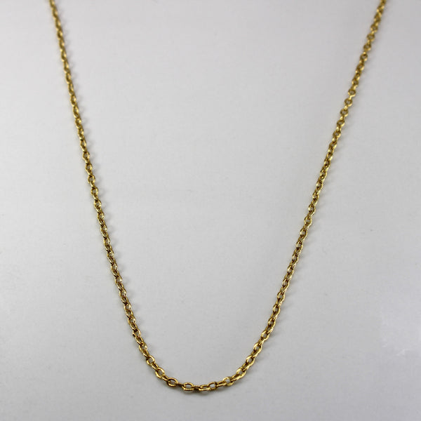 18k Yellow Gold Rolo Link Chain | 24