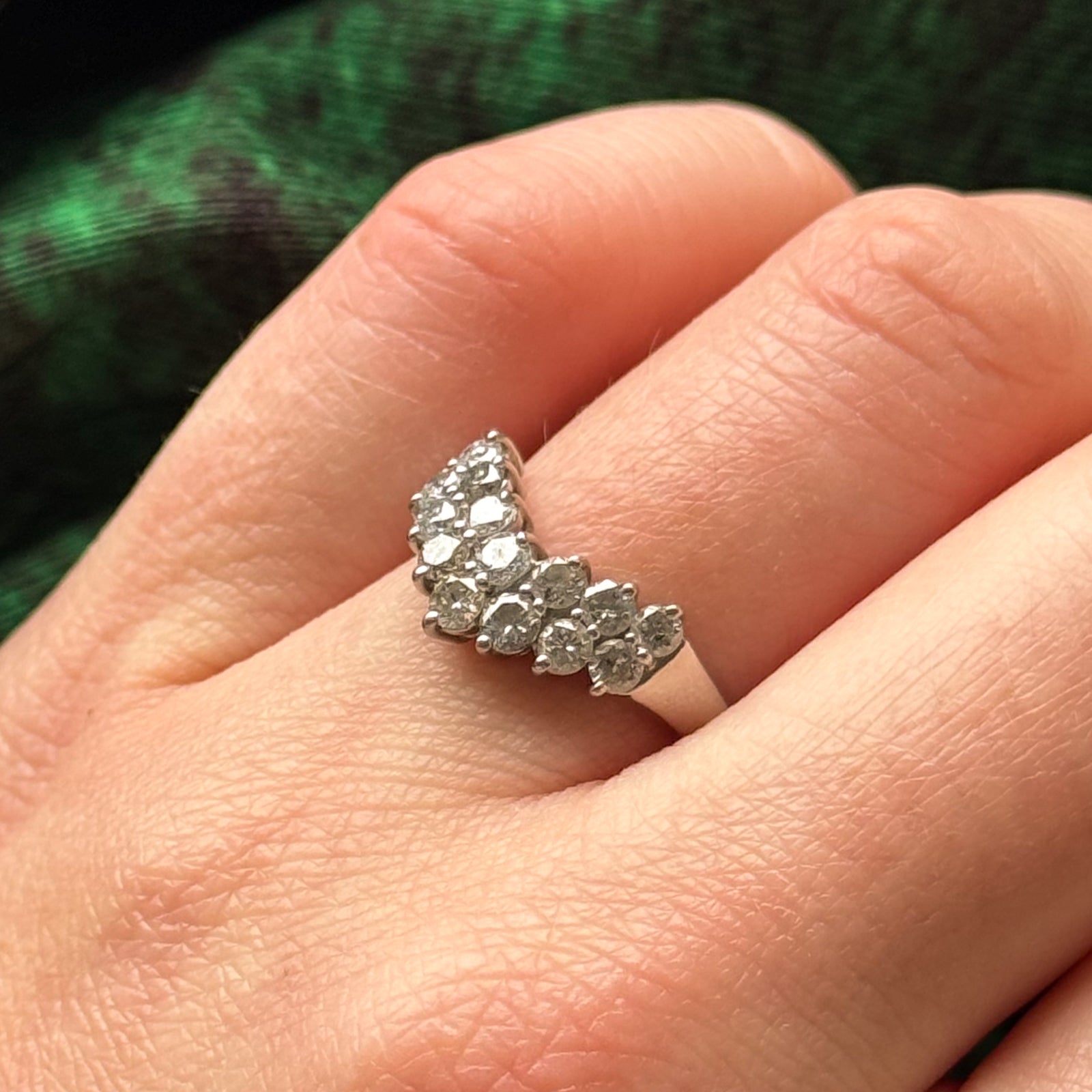 Bague chevron en diamants | 1,00 ct | Taille 7 | 