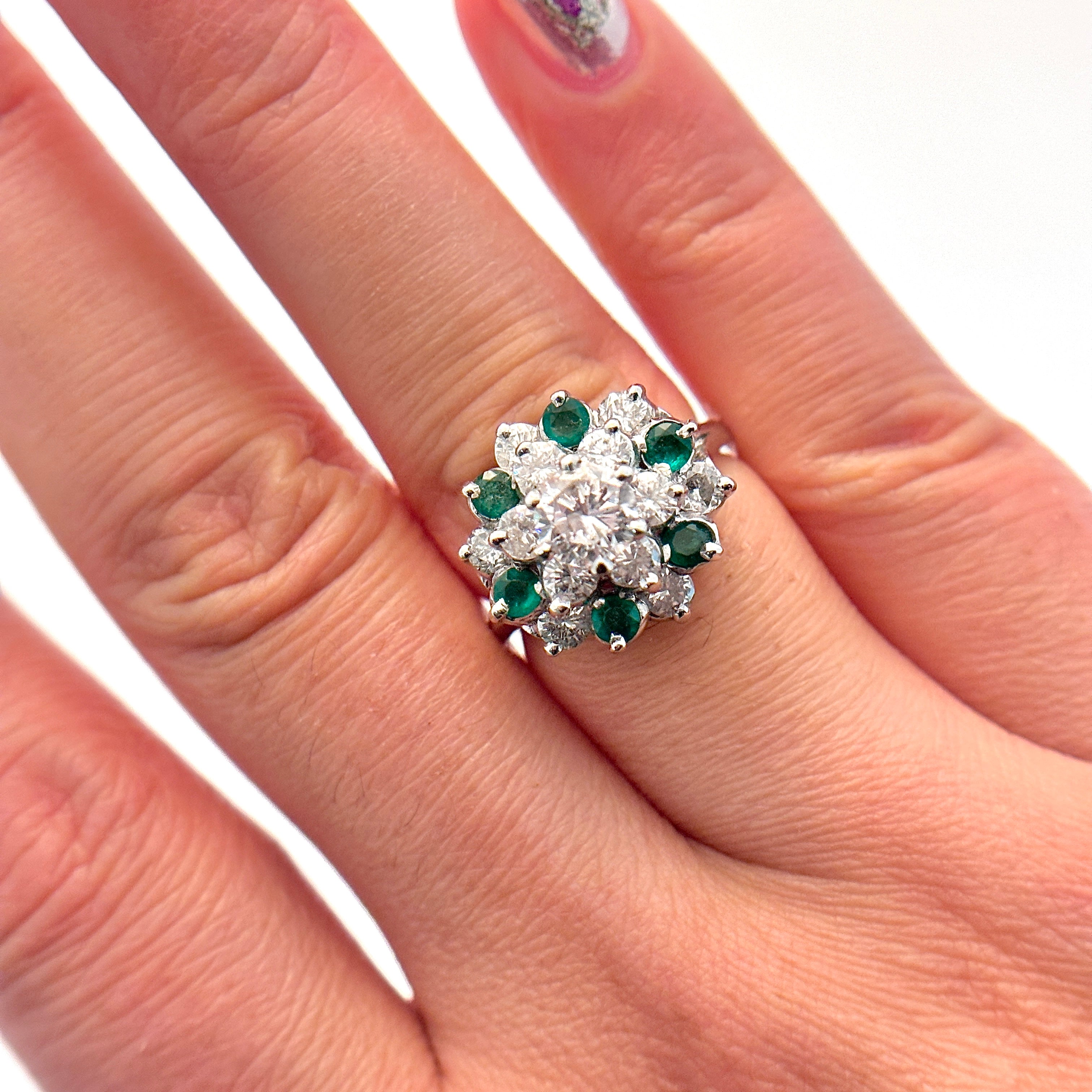 14K Emerald and Diamond Ring | 0.36ctw, 0.68ct, 1.14ctw | SZ 5.75