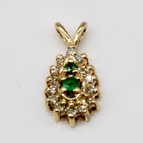 Diamond & Emerald 14k Pendant | 0.14ctw, 0.07ctw |