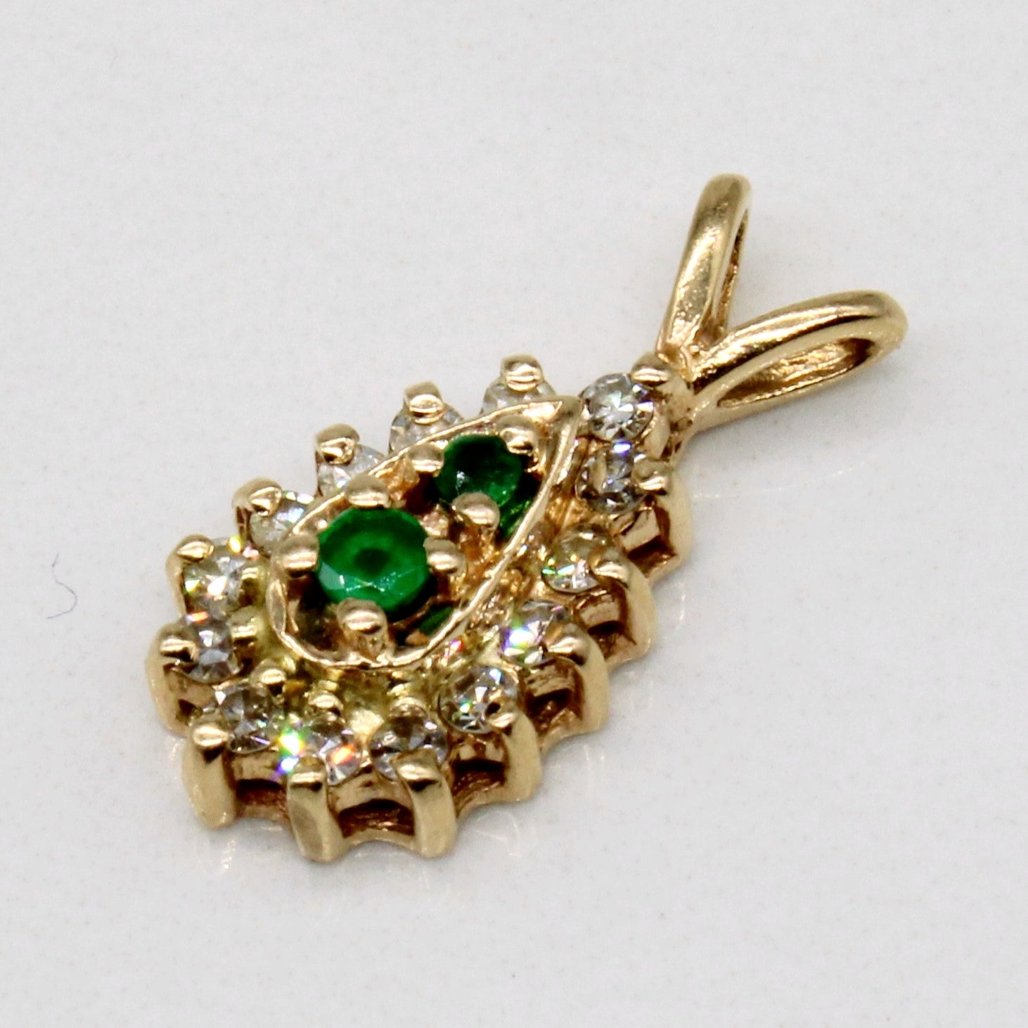 Diamond & Emerald 14k Pendant | 0.14ctw, 0.07ctw |