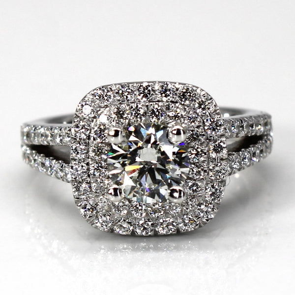 High Set Halo Diamond Engagement Ring | 1.72ctw | SZ 5.5 |