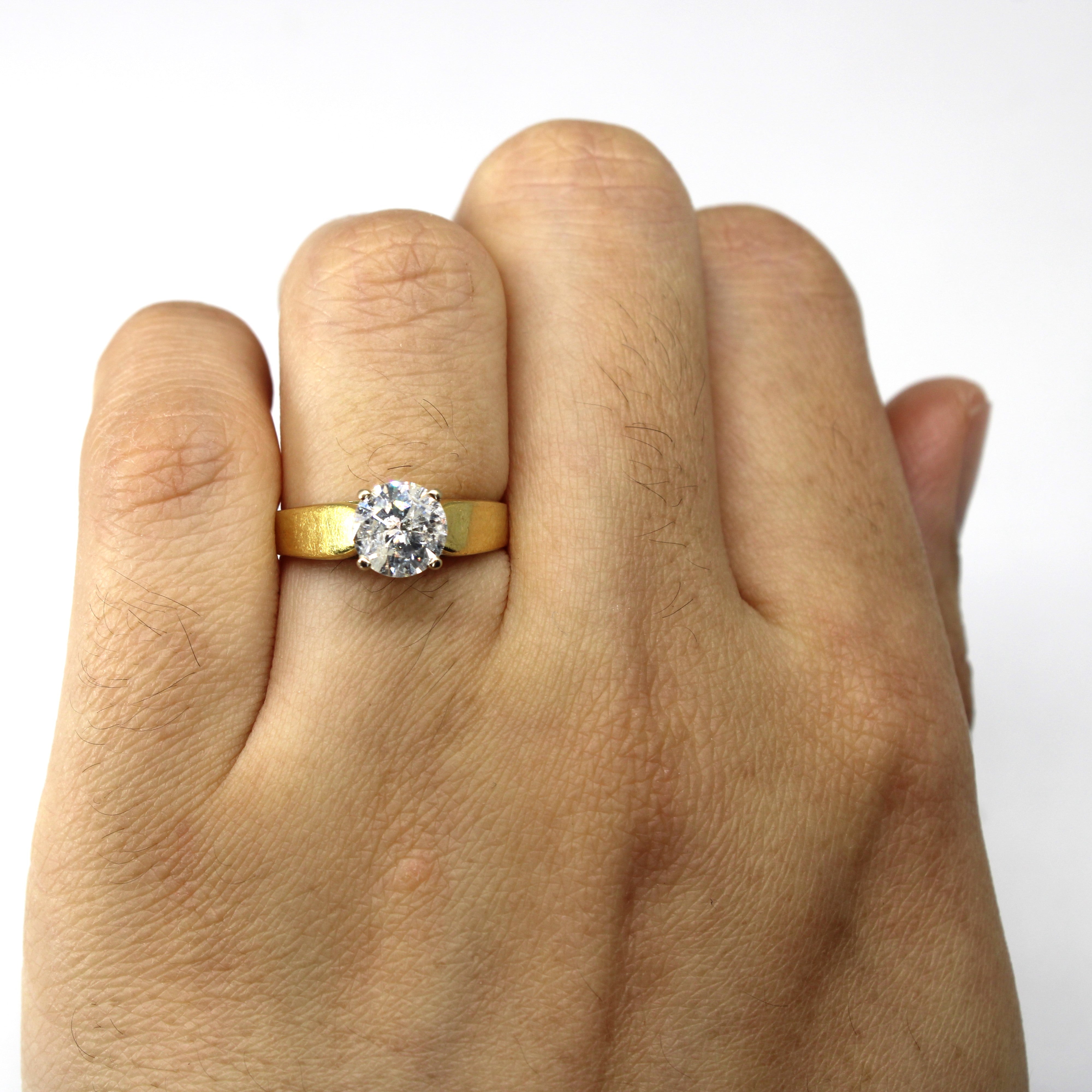Solitaire Diamond Yellow Gold Ring | 1.12ct I2 H/I | SZ 5.5 |