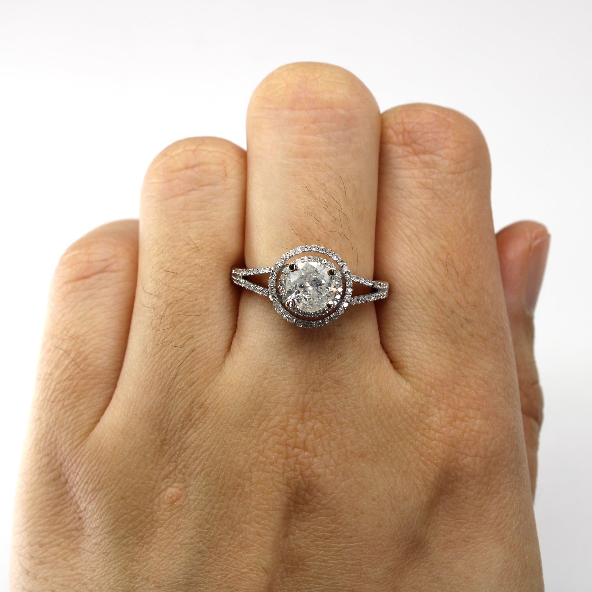 Halo Diamond Engagement Ring | 1.31ctw | SZ 6.75 |