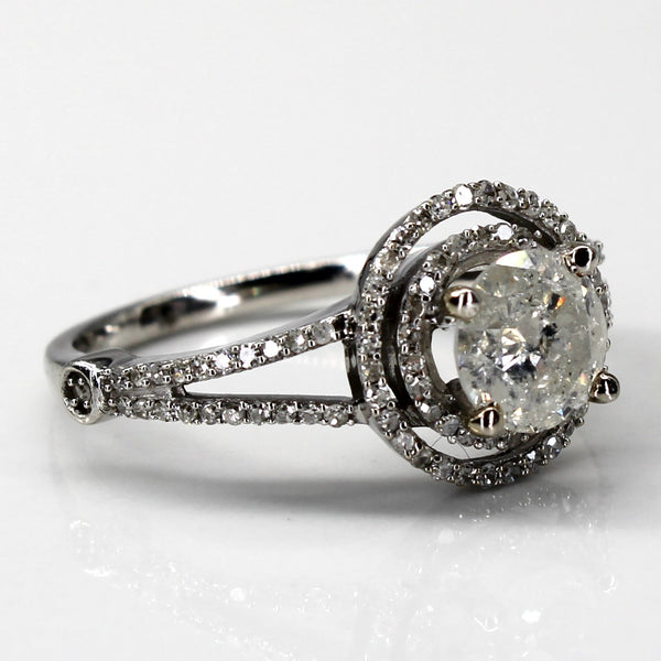 Halo Diamond Engagement Ring | 1.31ctw | SZ 6.75 |