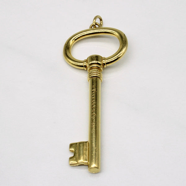 'Tiffany & Co' 18k Yellow Gold Key Pendant