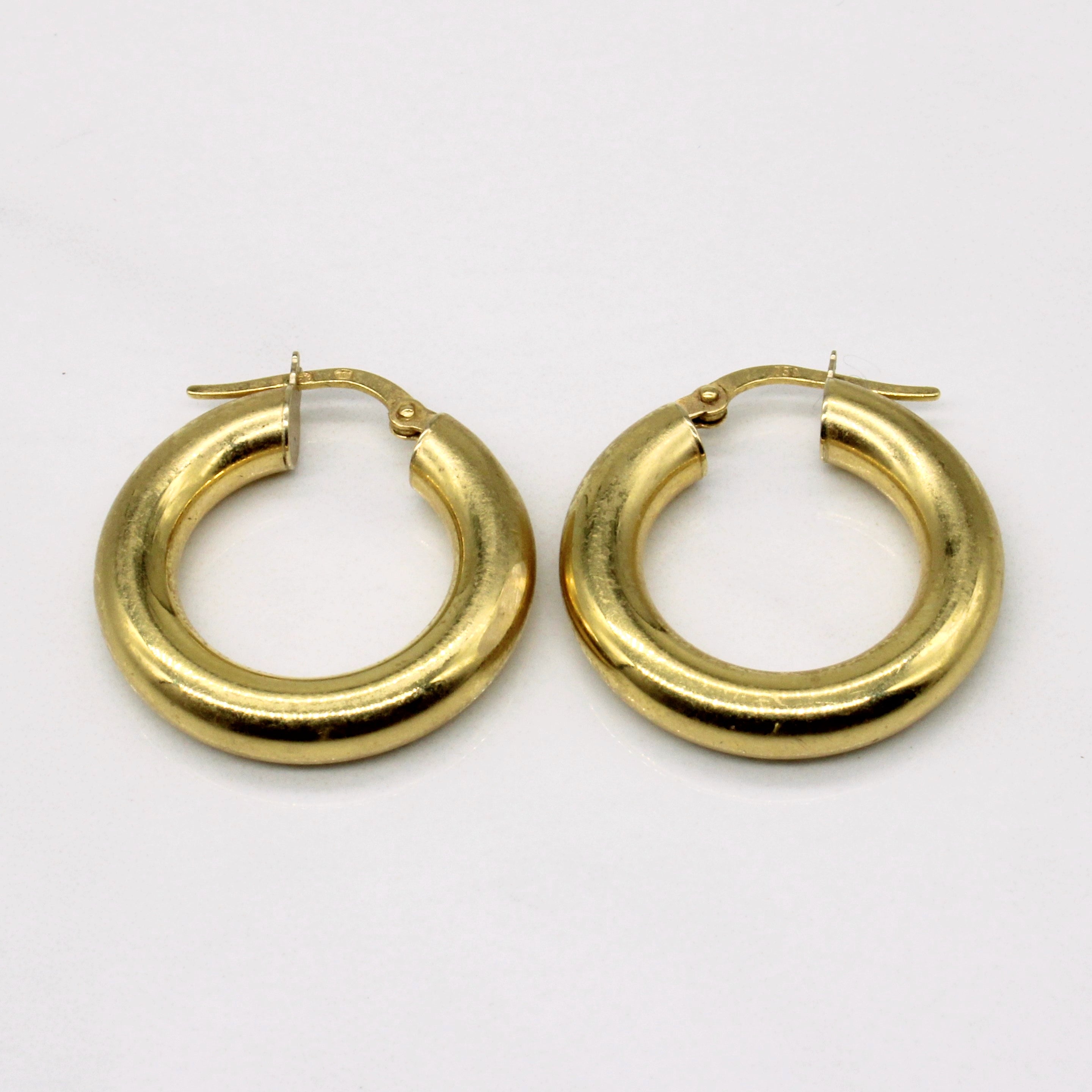 18k Yellow Gold Hoop Earrings