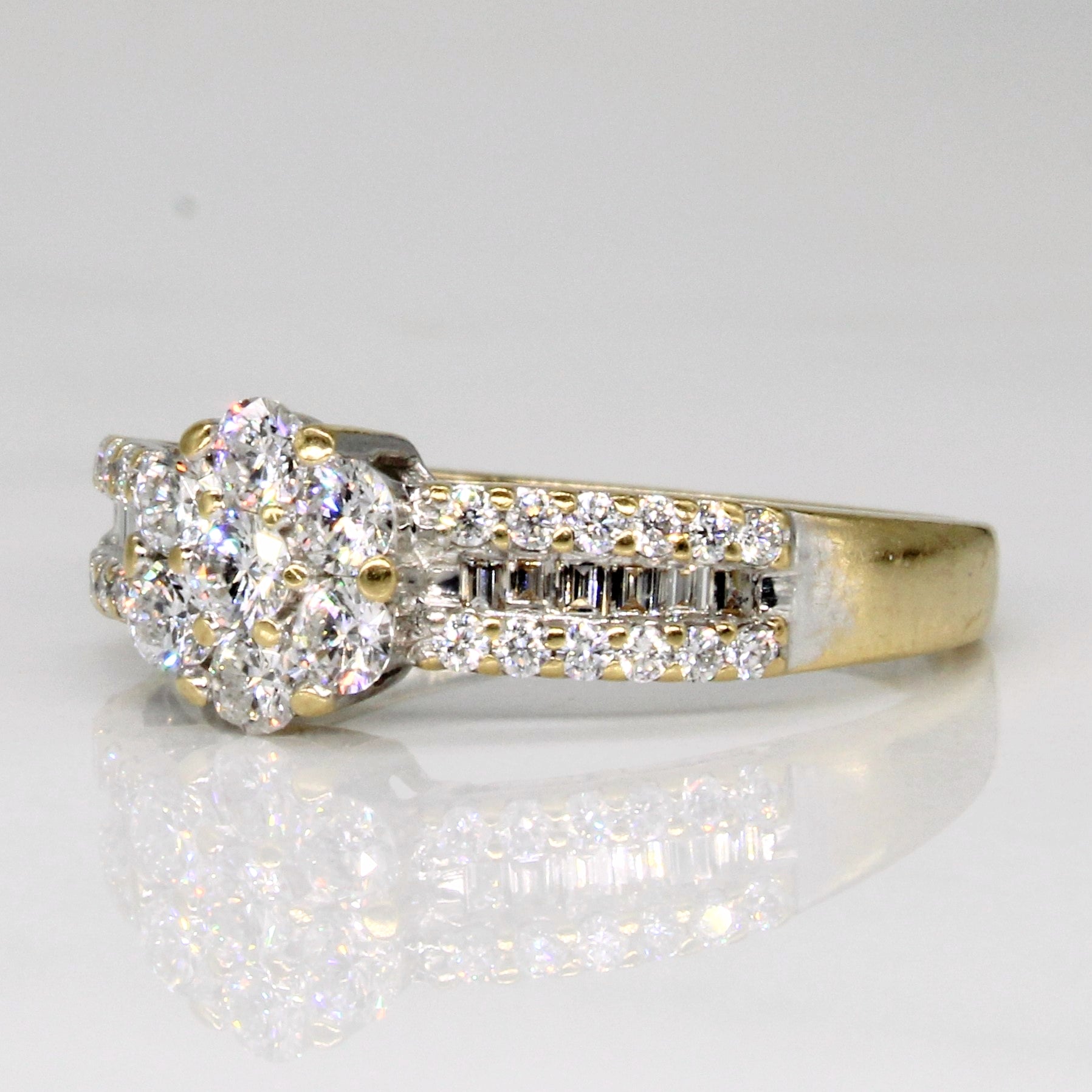 Diamond Cluster Engagement Ring | 0.71ctw | SZ 5.75 |