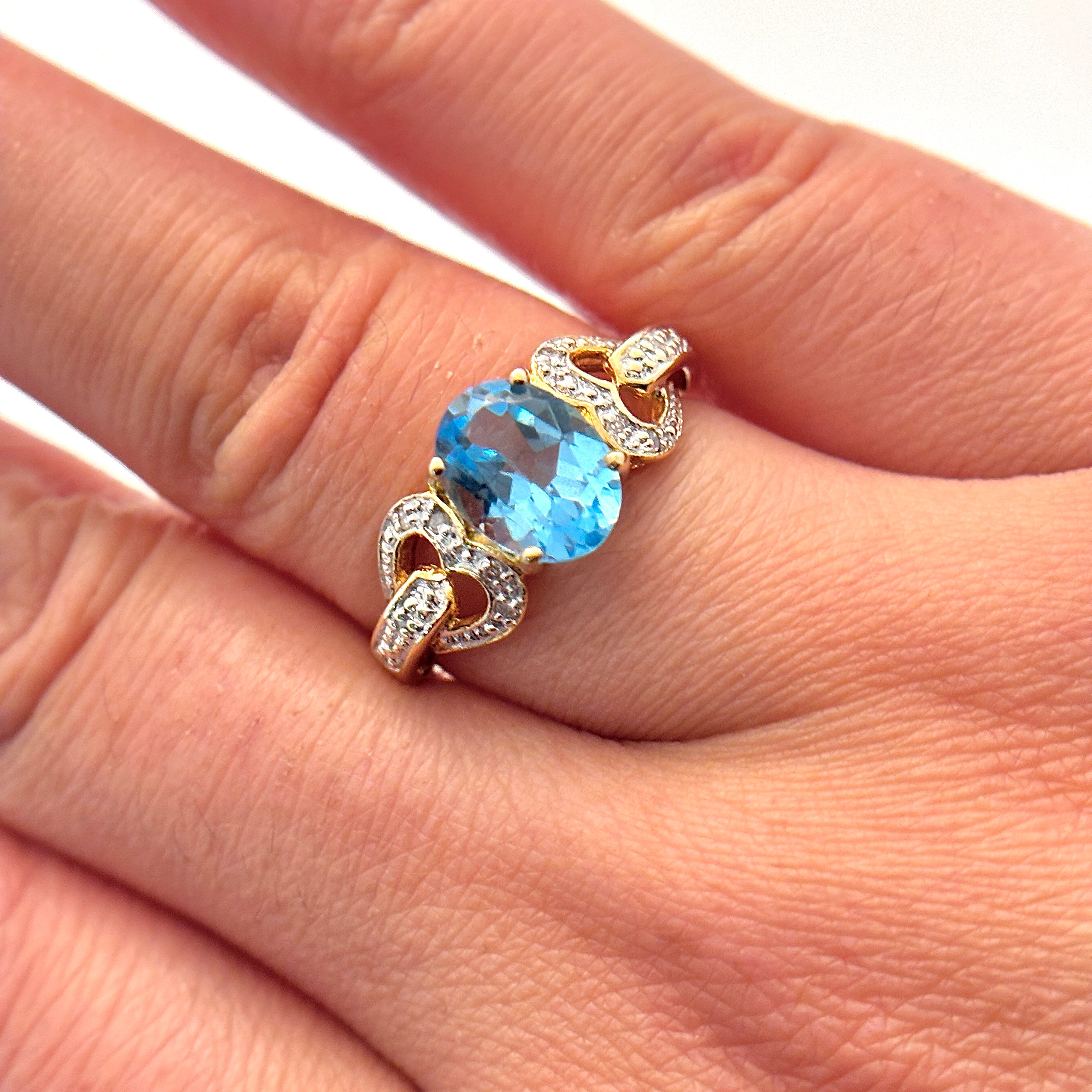 14K Topaz and Diamond Cocktail Ring | 1.85ct, 0.06ctw | SZ 7.25 |