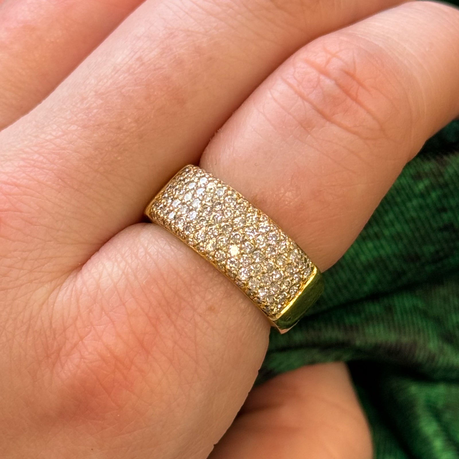 French Hallmarked Pavé Set Diamond Band |0.90ctw | SZ 7.5 |