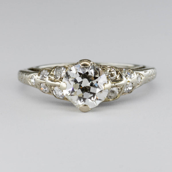Antique Old European Cut Diamond Engagement Ring | 1.16ctw I2 I/J | SZ 5.25 |