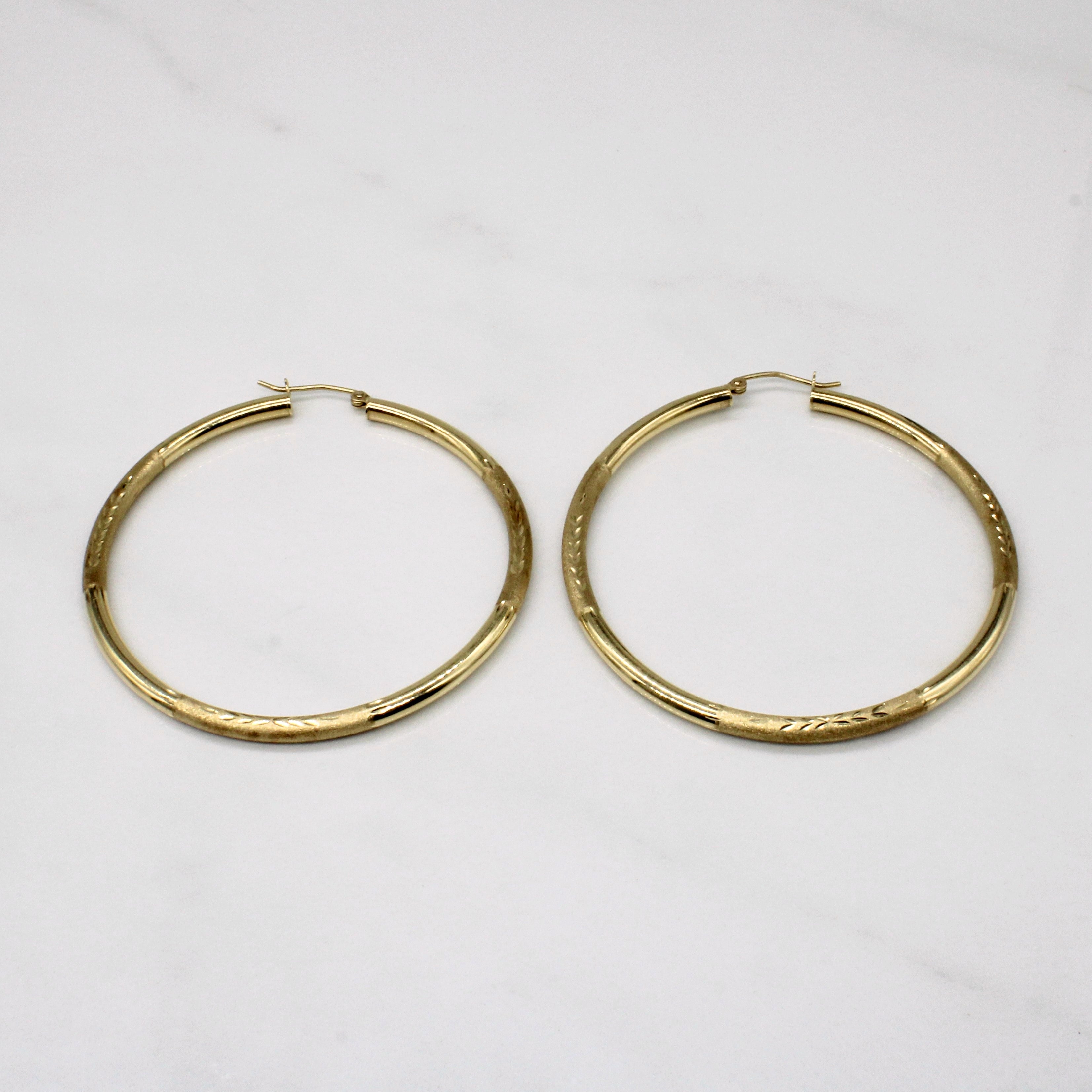 14k Yellow Gold Large Hoop Earrings