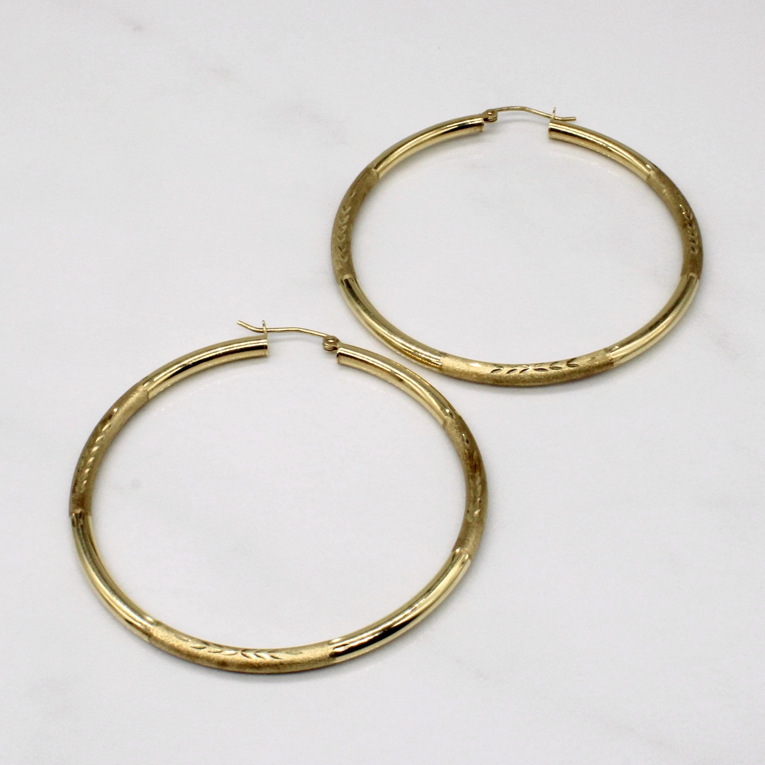 14k Yellow Gold Large Hoop Earrings