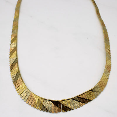 18k Tri Tone Gold Necklace | 17