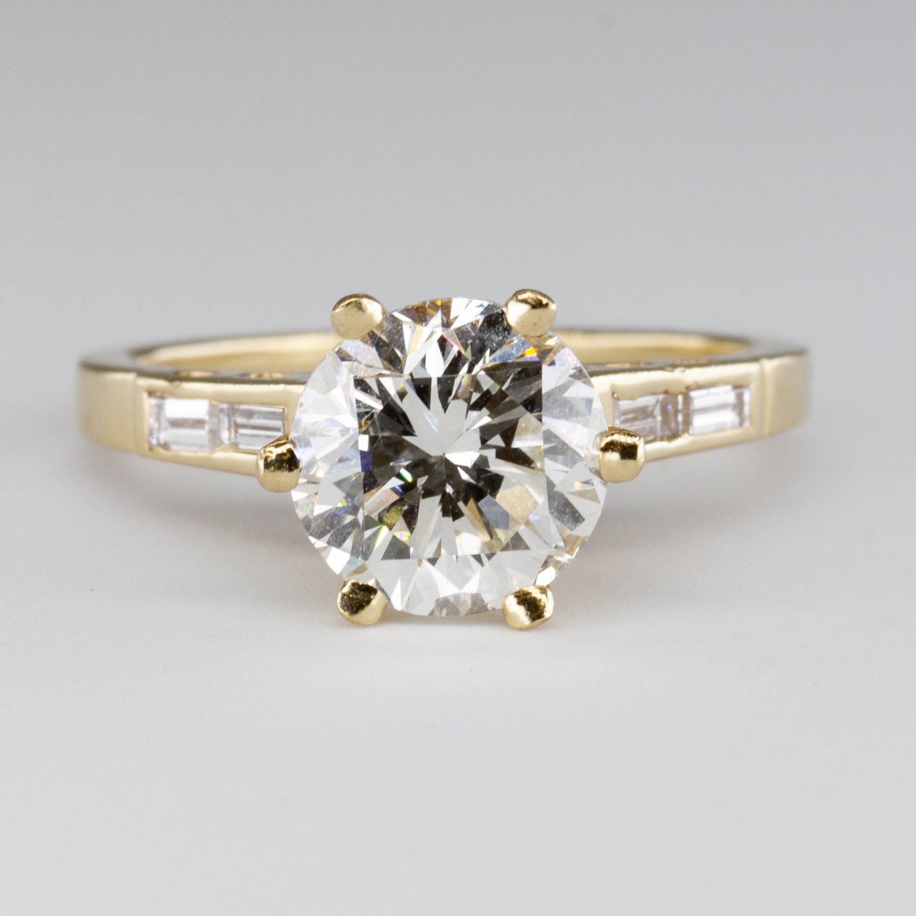 Bague de fiançailles solitaire avec diamants d'accent | 1,99 ct SI1/SI2 G/H | Taille 5,75 | 