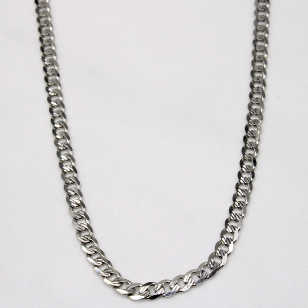 18k White Gold Curb Link Chain | 49