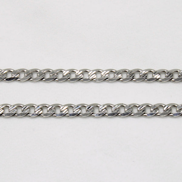 18k White Gold Curb Link Chain | 49