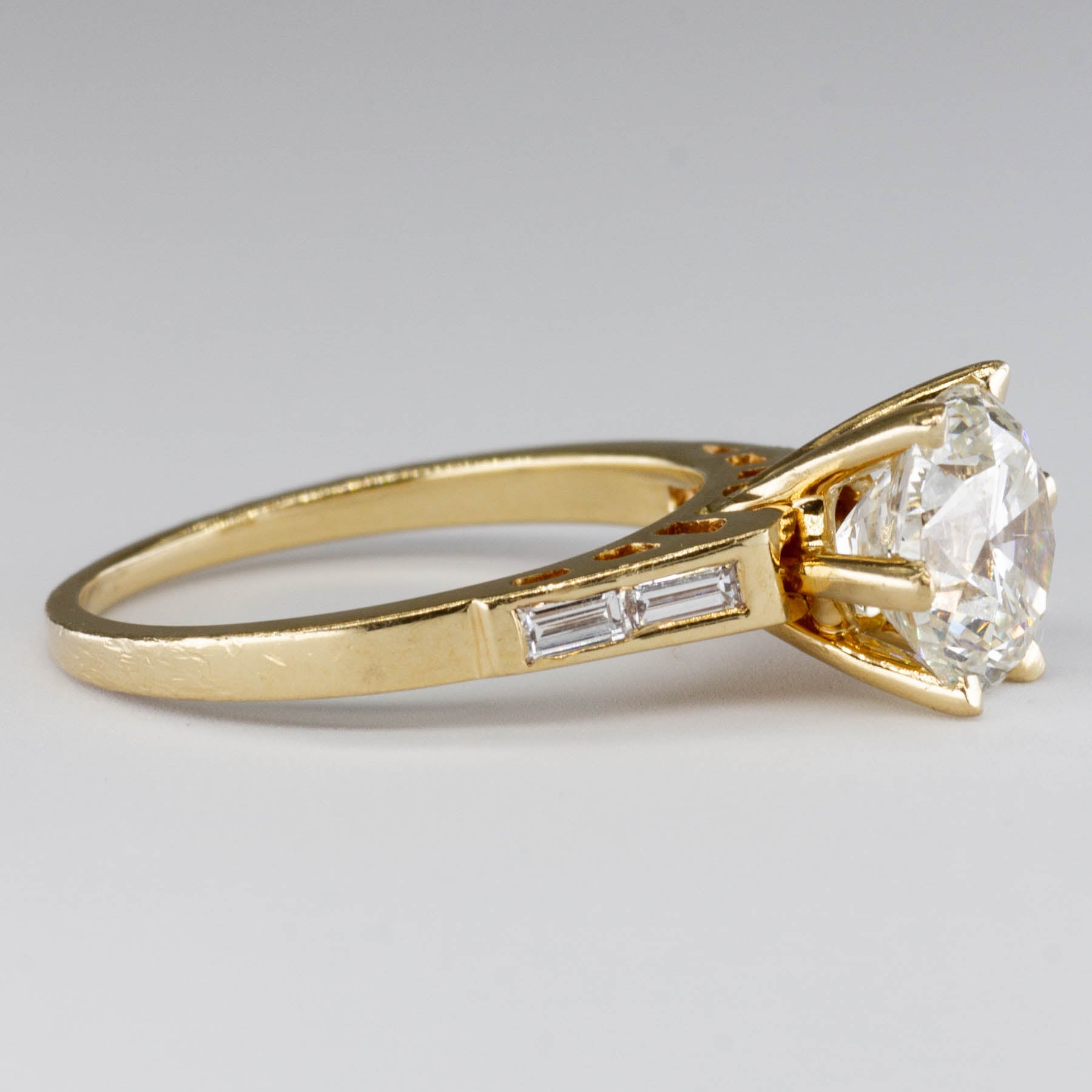 Bague de fiançailles solitaire avec diamants d'accent | 1,99 ct SI1/SI2 G/H | Taille 5,75 | 