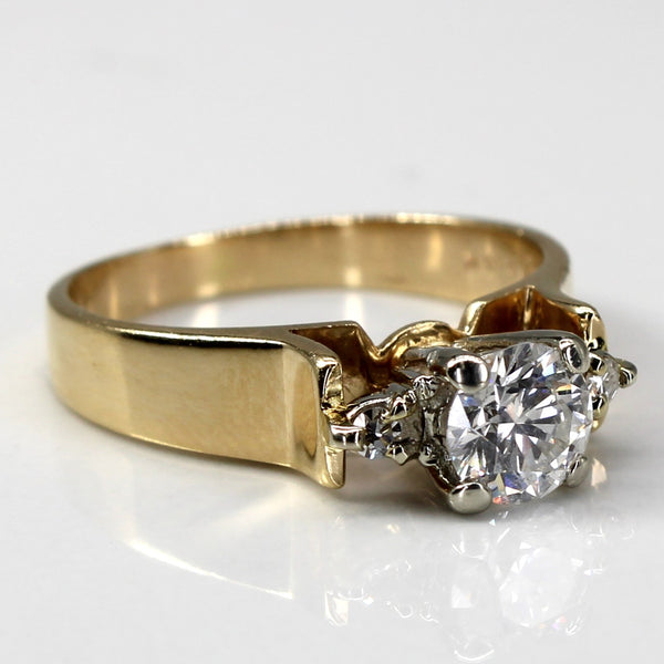 Three Stone Diamond Engagement Ring | 0.64ctw | SZ 6.25 |
