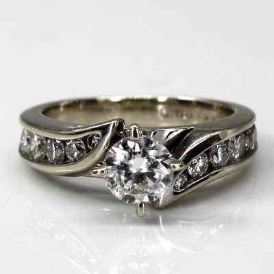 Bypass Diamond Engagement Ring | 1.35ctw SI2/I1 F/G | SZ 4.75 |