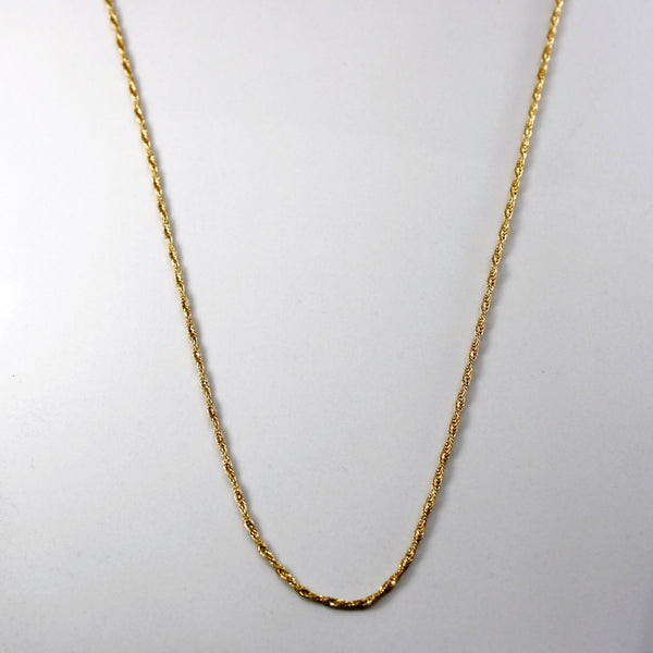Yellow Gold Twisted Wheat Chain | 24