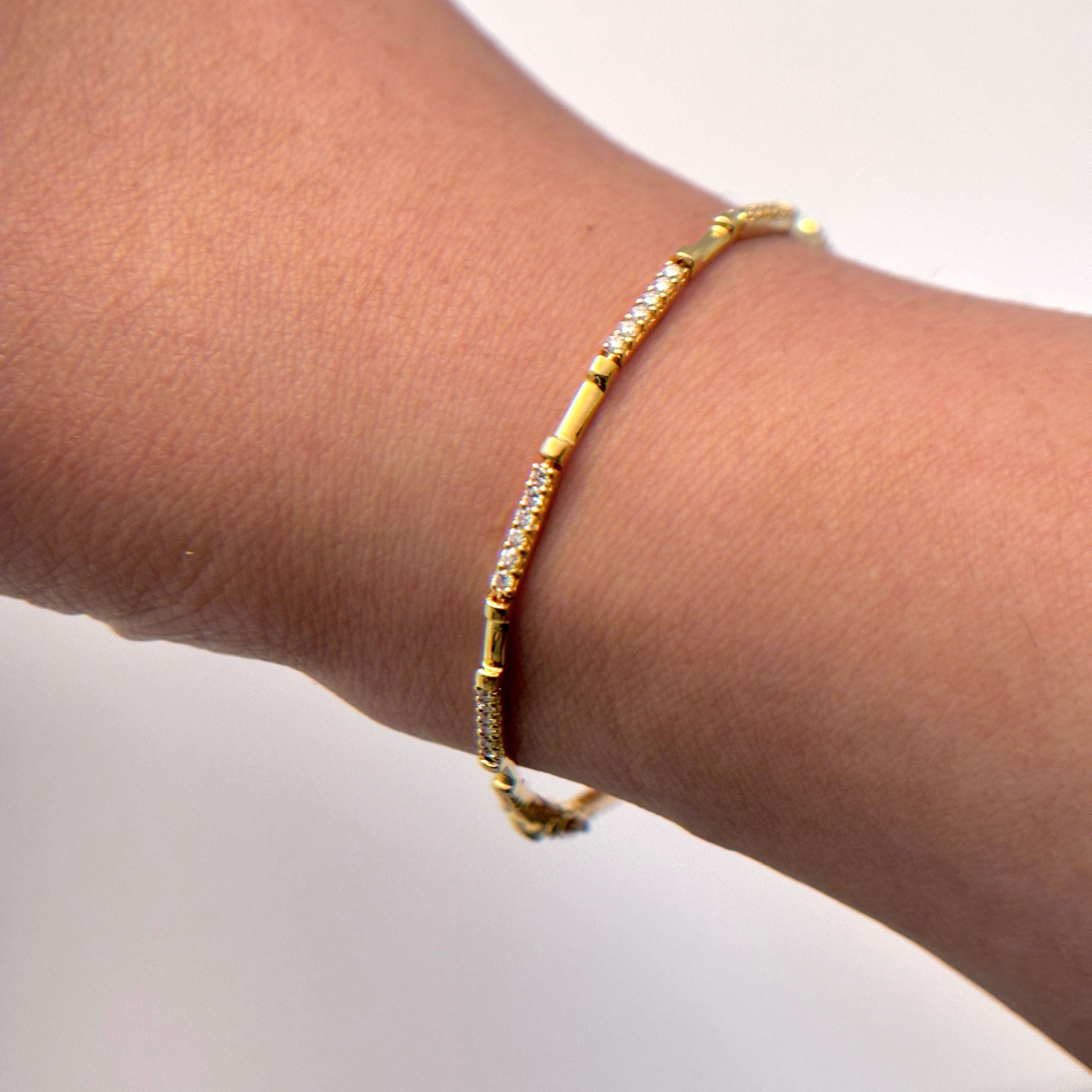 18K Yellow Gold Diamond Bracelet | 0.91ctw | 7"