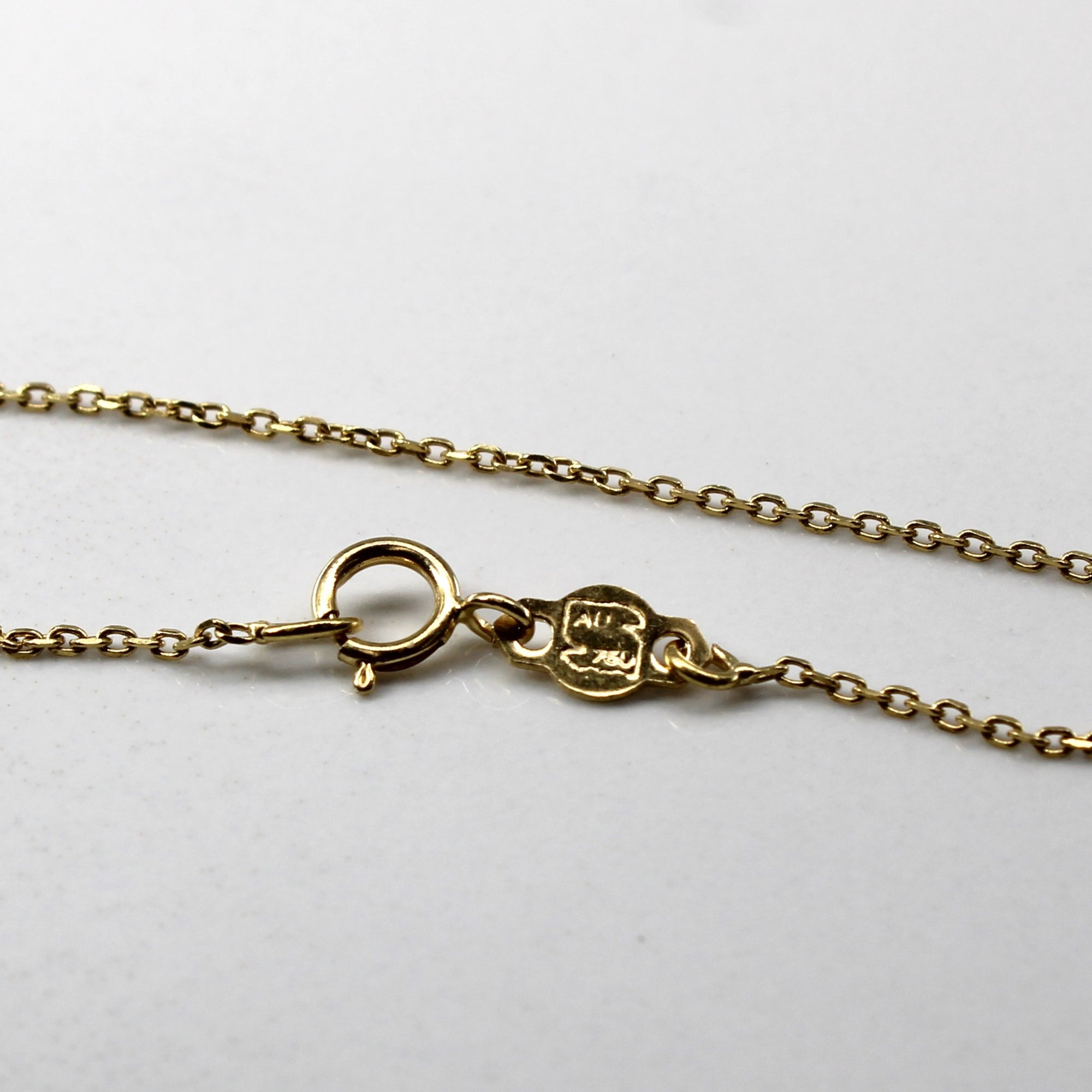 Yellow Gold Rolo Chain Necklace | 17