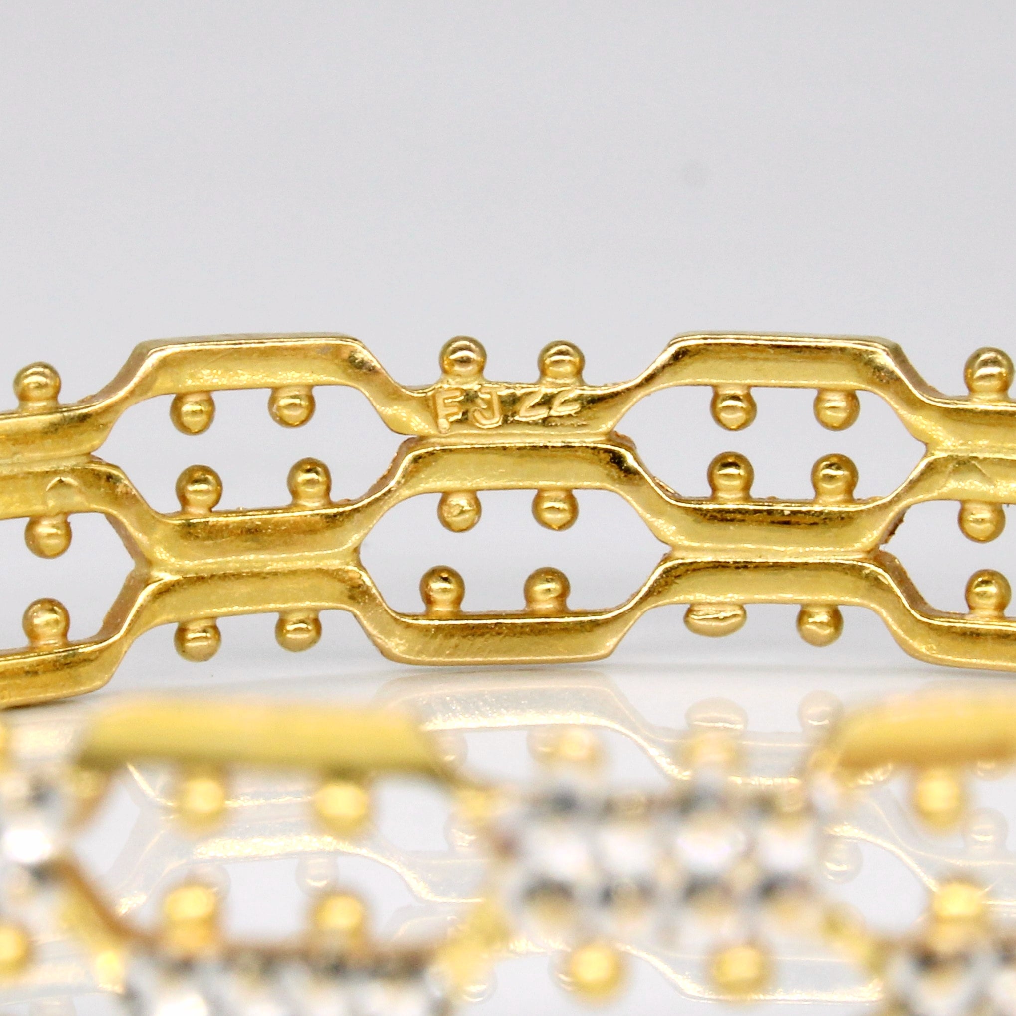 22k Two Tone Gold Bracelet | 7.5" |