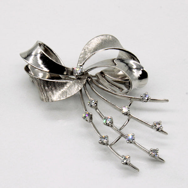 'Birks' Diamond Bow Brooch | 0.30ctw |