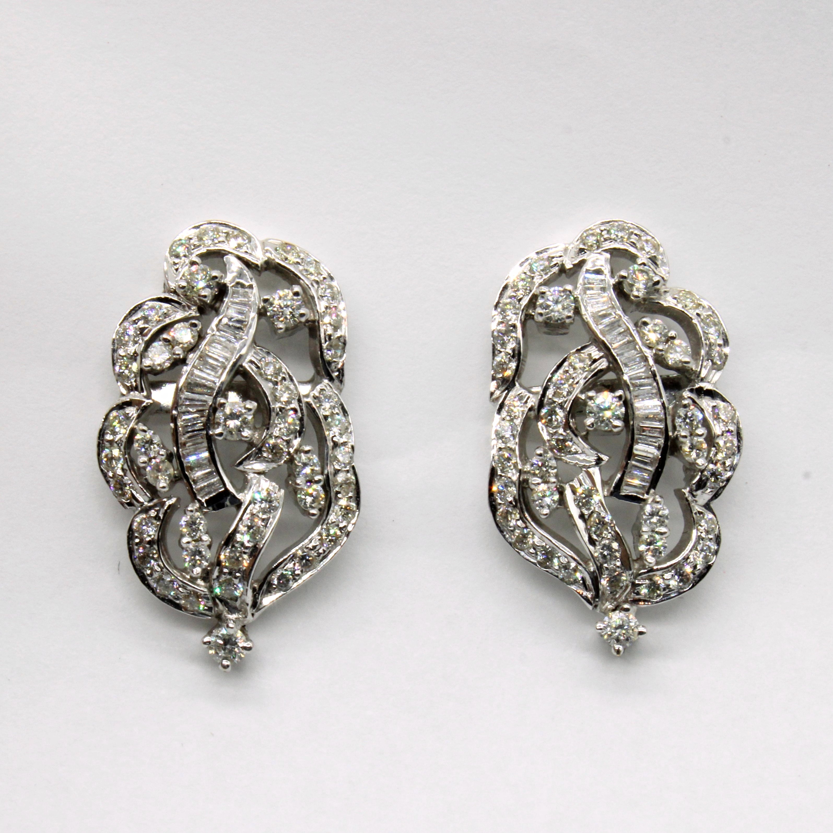 Diamond Screw Back Cocktail Earrings | 2.36ctw |