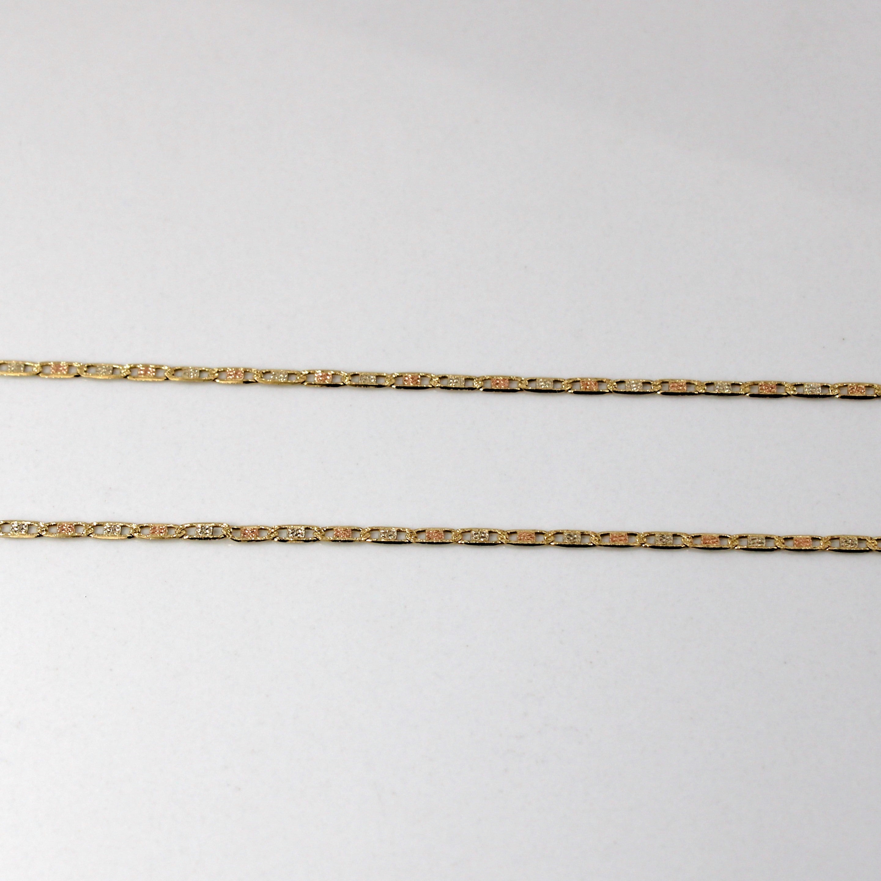 Tri Tone Gold Anchor Chain | 18"|