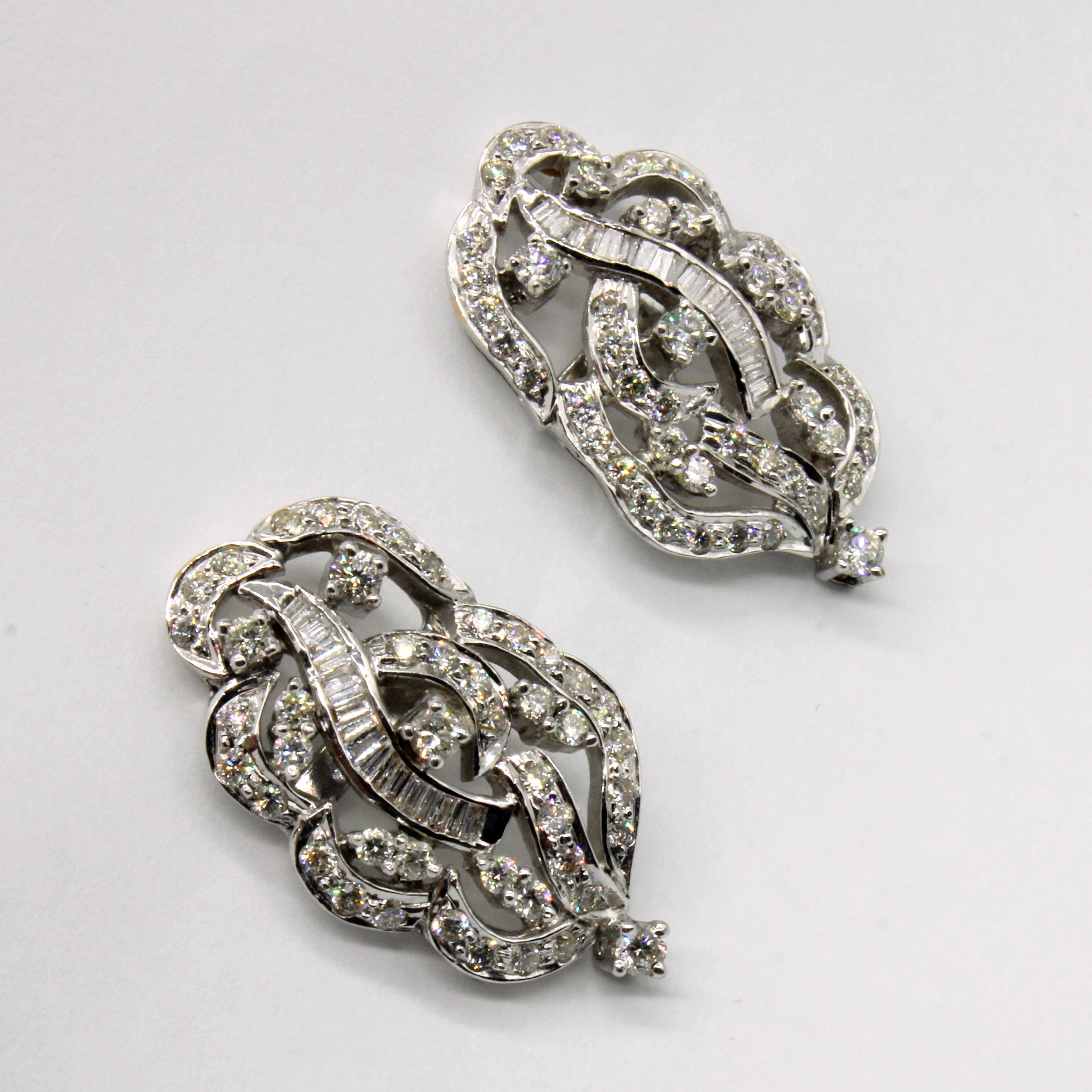 Diamond Screw Back Cocktail Earrings | 2.36ctw |