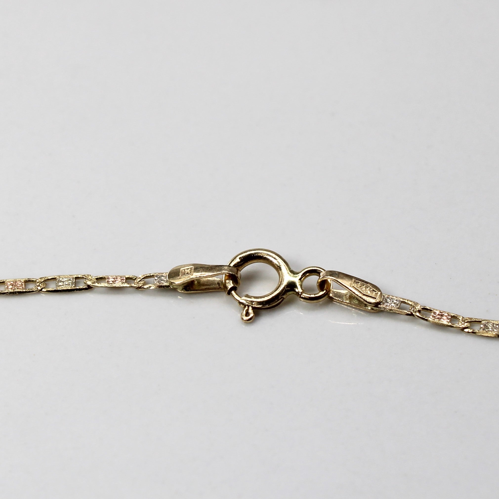 Tri Tone Gold Anchor Chain | 18"|