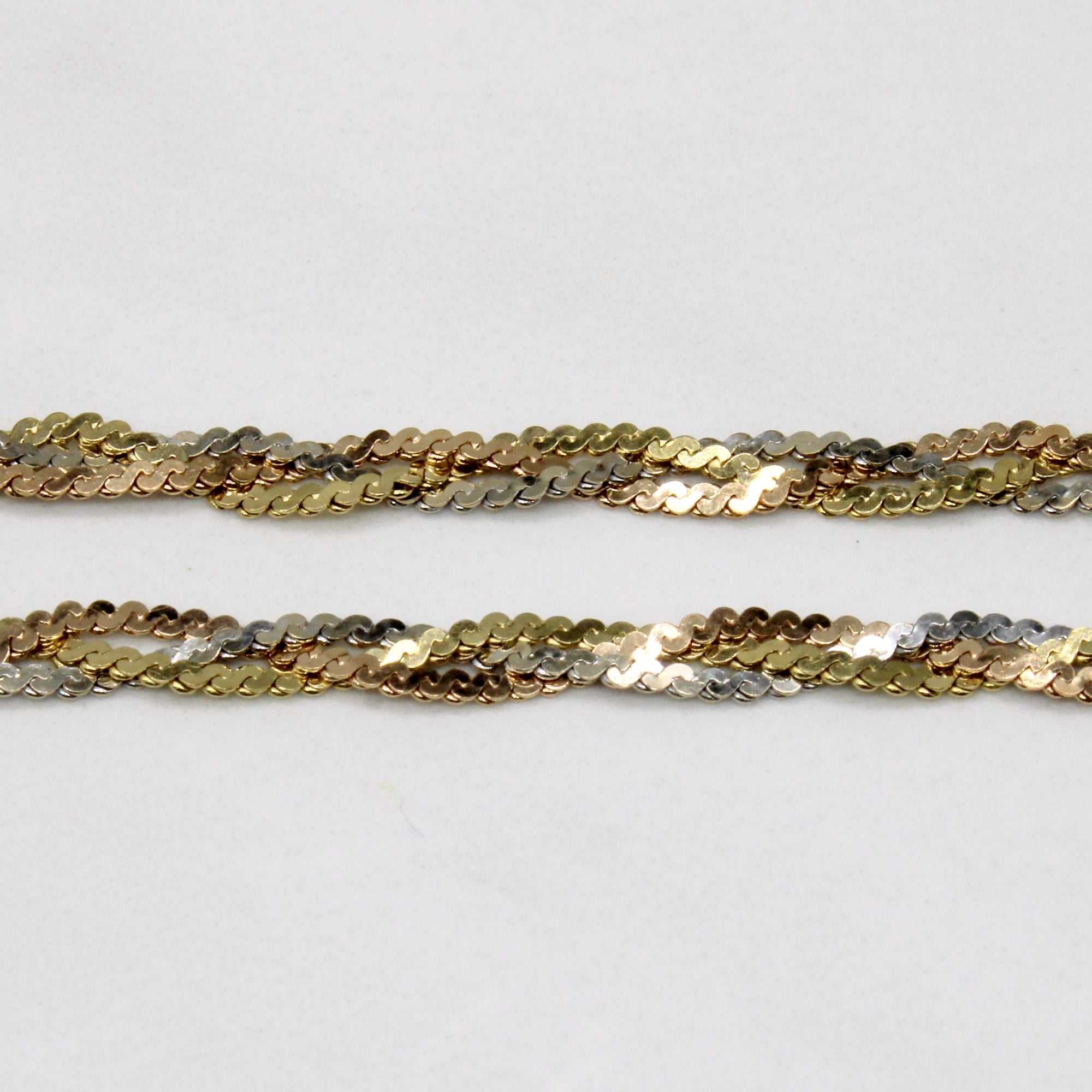 14k Tri Tone Gold Woven Necklace | 15