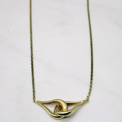 14k Yellow Gold Knot Necklace | 16