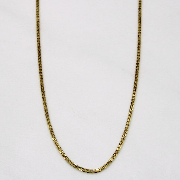 18k Yellow Gold Box Link Chain | 18