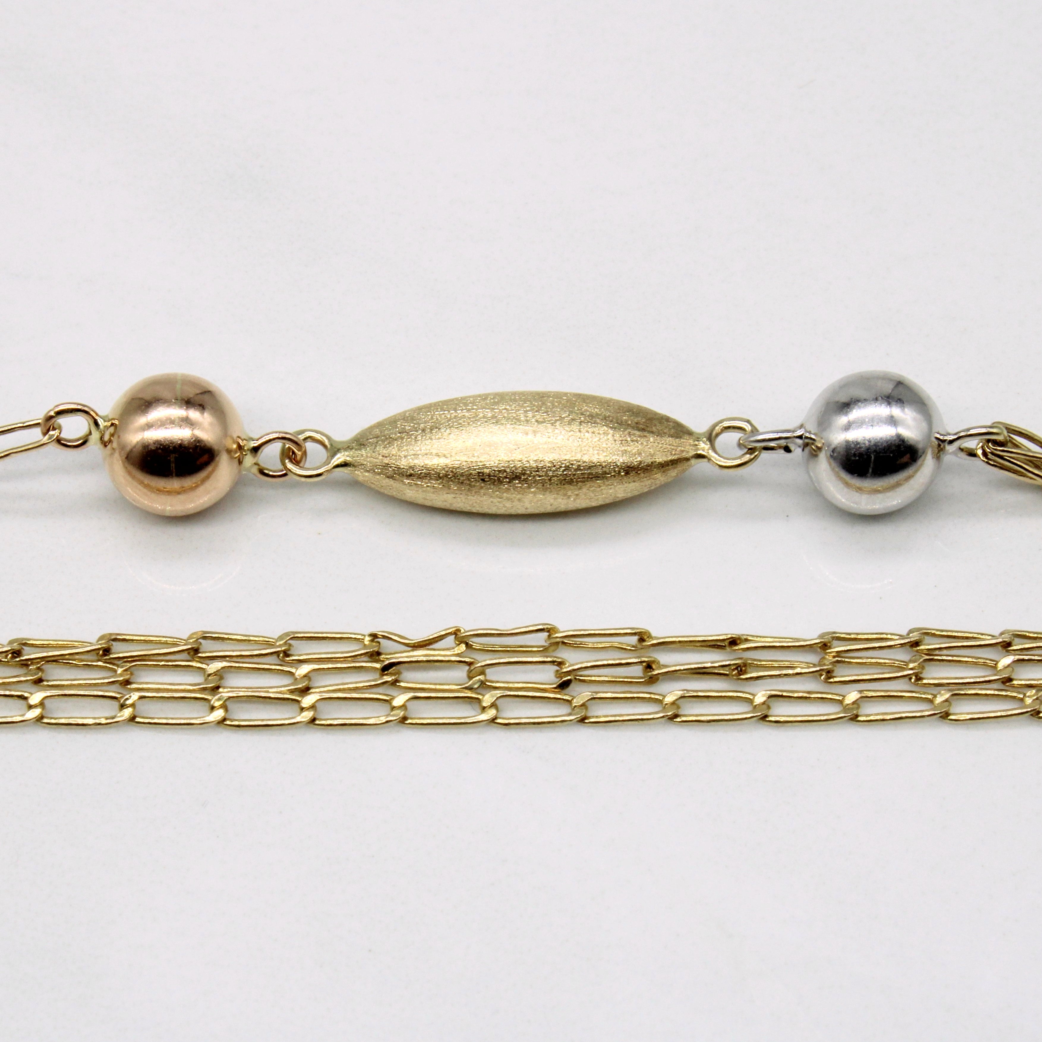 14k Tri Tone Gold Tiered Necklace | 27" |