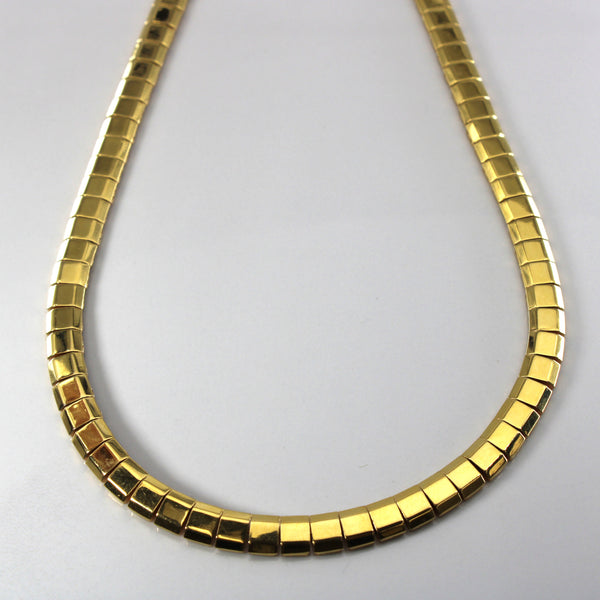 18k Yellow Gold Linked Bar Necklace | 16