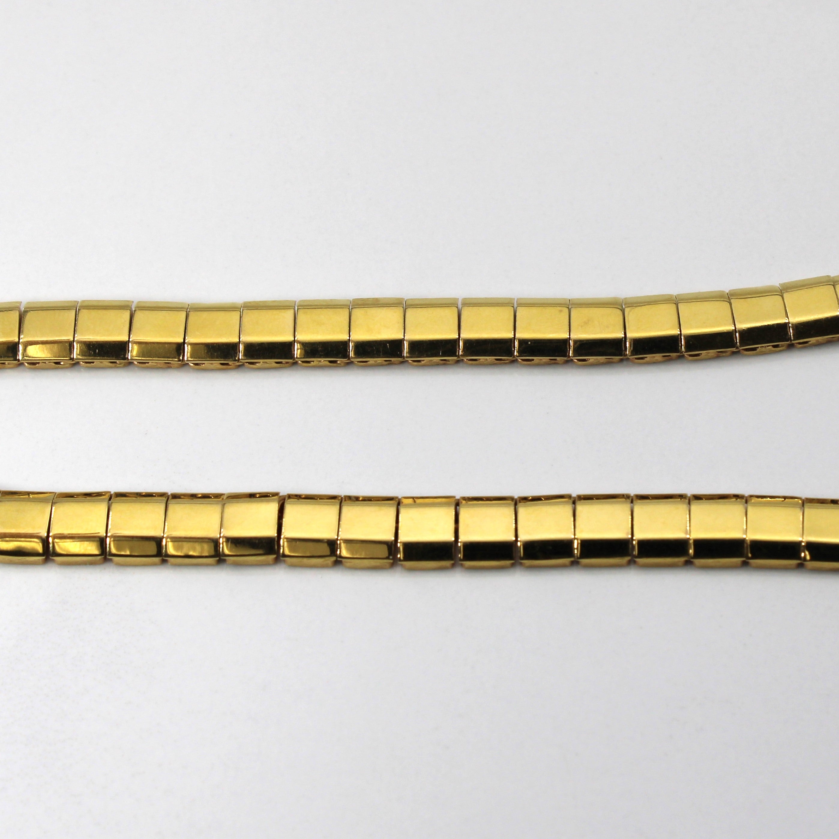 18k Yellow Gold Linked Bar Necklace | 16"|