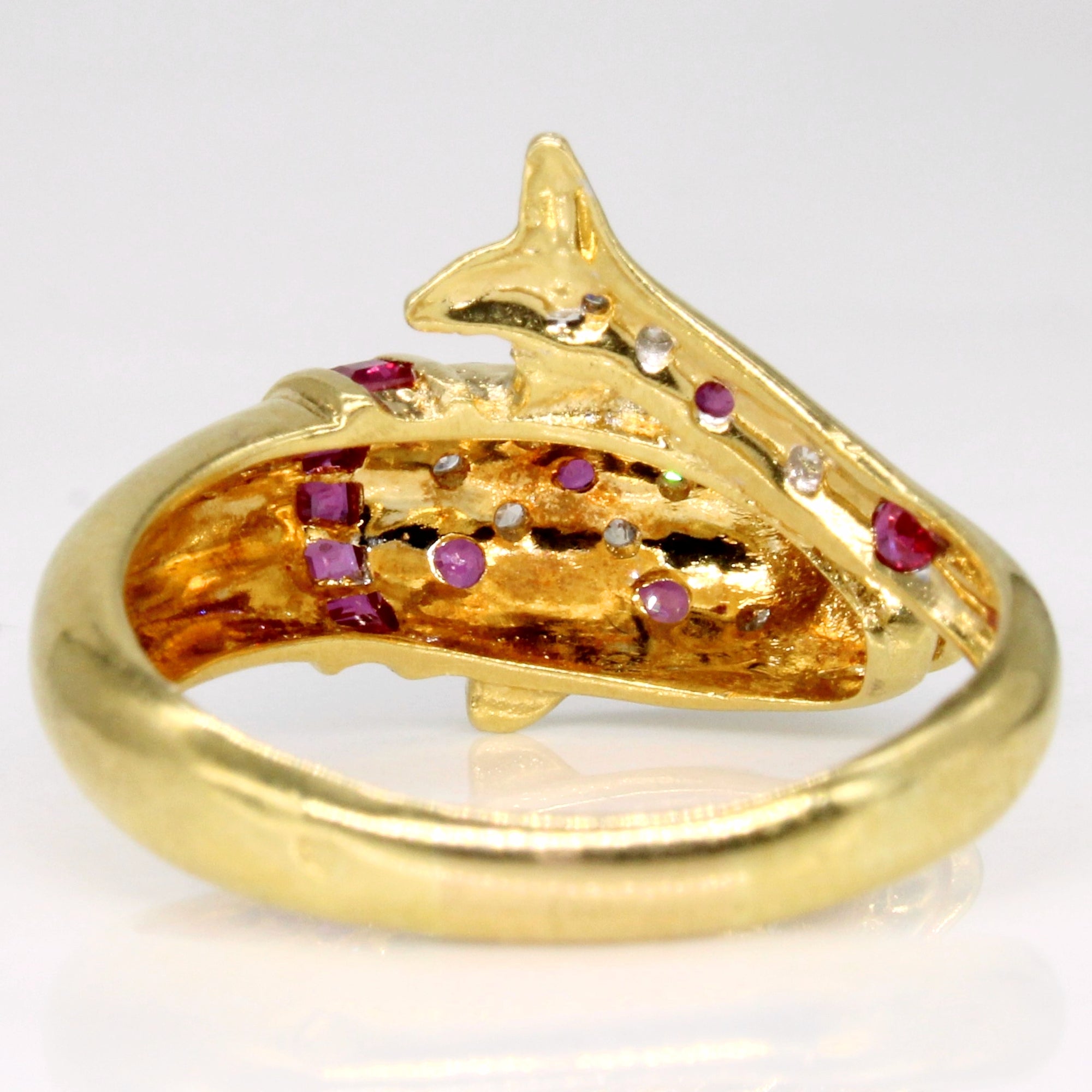 Ruby & Diamond Dolphin Ring | 0.41ctw, 0.06ctw | SZ 7.5 |