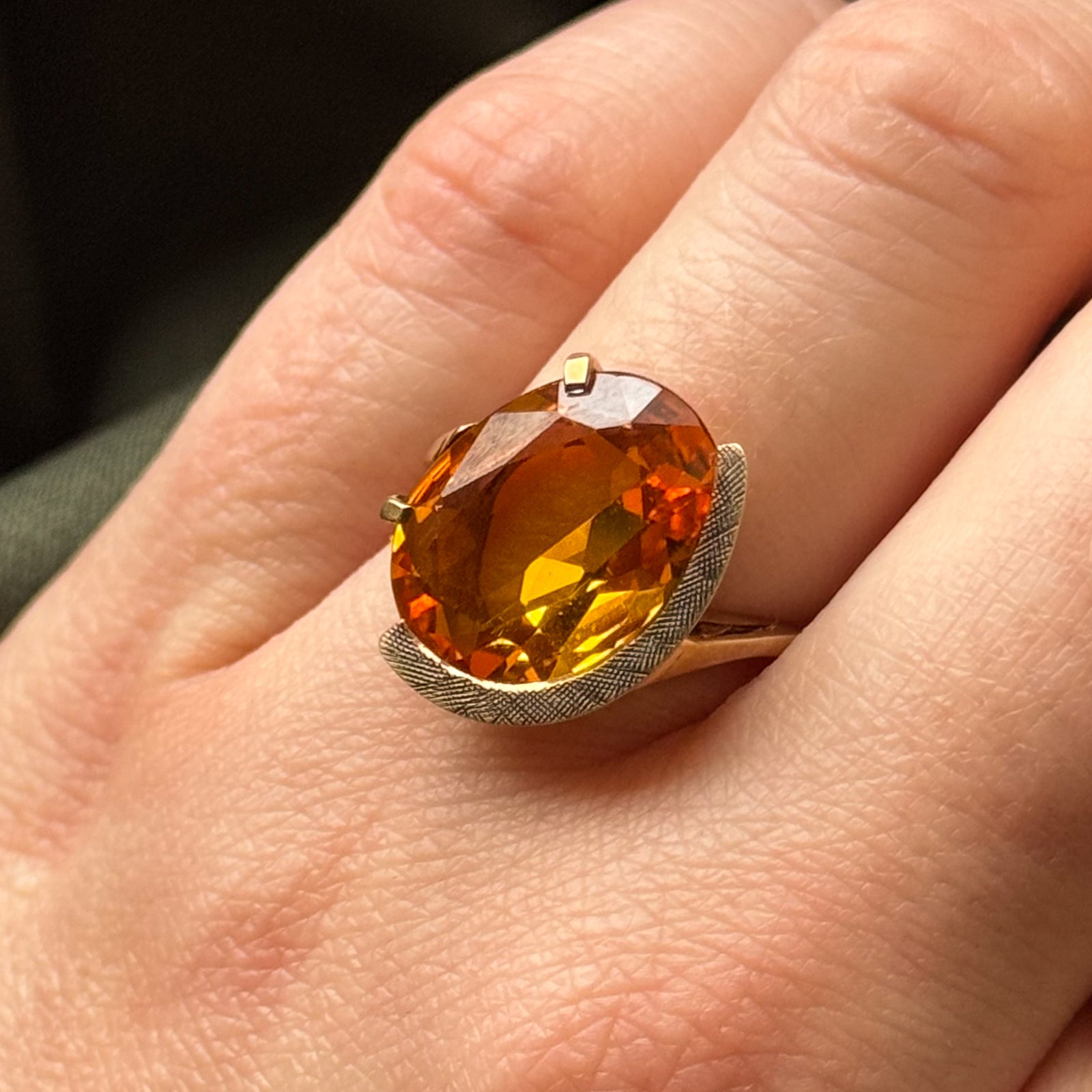 Synthetic Yellow Sapphire Cocktail Ring | 8.29ct | SZ 6.25 |