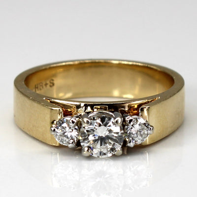 Three Stone Diamond Ring | 0.72ctw VS1 H/I | SZ 7.75 |